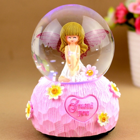 Guard You Floral Musical Snowglobe Box - Picture 3 of 3
